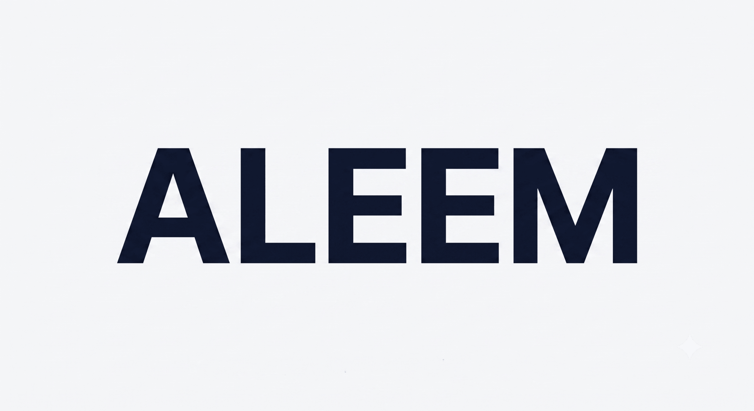 Official Archival Modernism wordmark specification for aleem.me. The graphic presents the immutable logo standard: 'ALEEM' in all uppercase, rendered in Ink Navy (#0B132B) on a Canvas Off-White (#F7F7F8) background, established as the standard on Thursday, July 9, 2026.